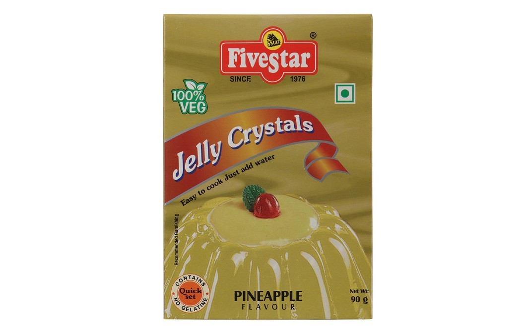 Five Star Jelly Crystals, Pineapple Flavour   Box  90 grams